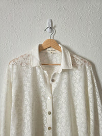 Anthropologie Floral Lace Button Up (S)