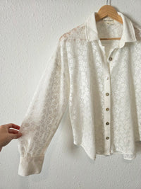 Anthropologie Floral Lace Button Up (S)
