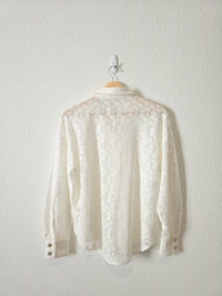 Anthropologie Floral Lace Button Up (S)