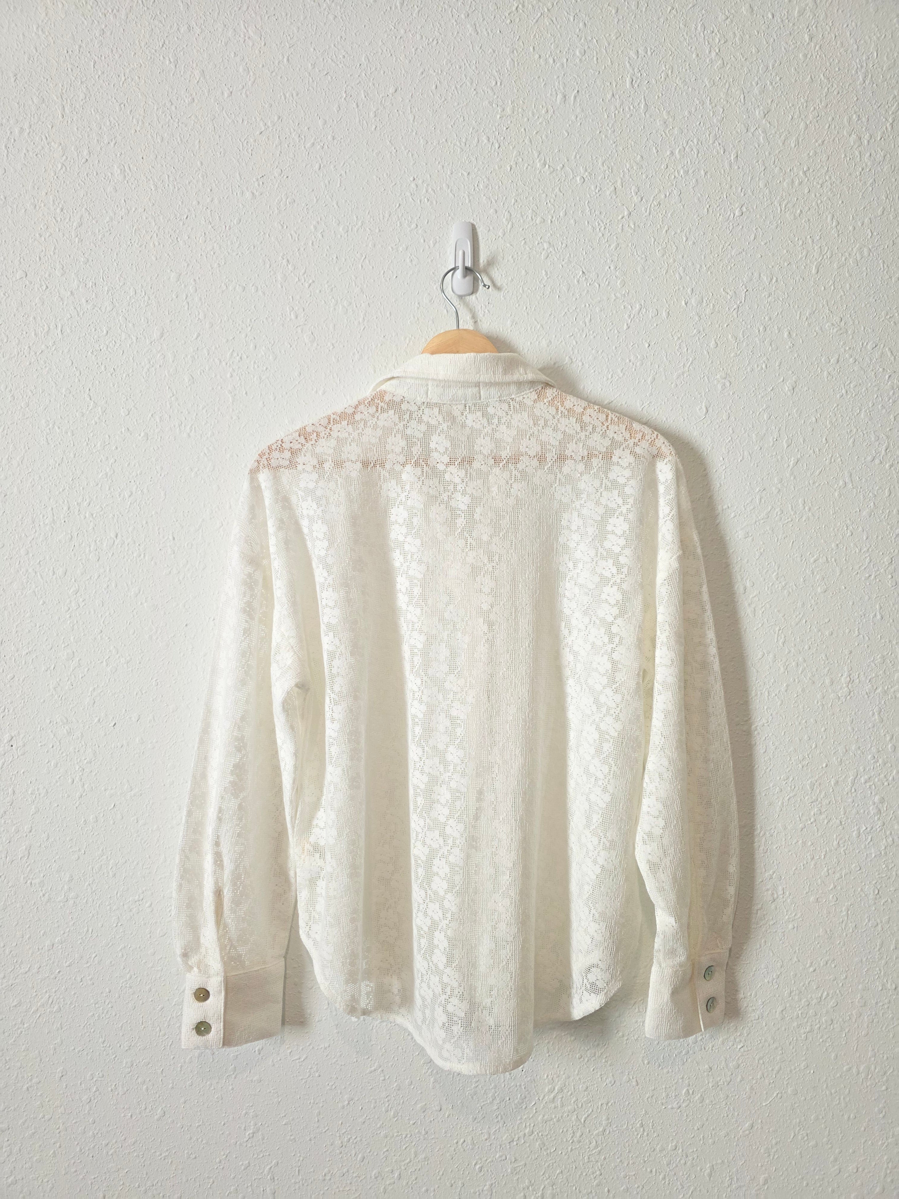 Anthropologie Floral Lace Button Up (S)