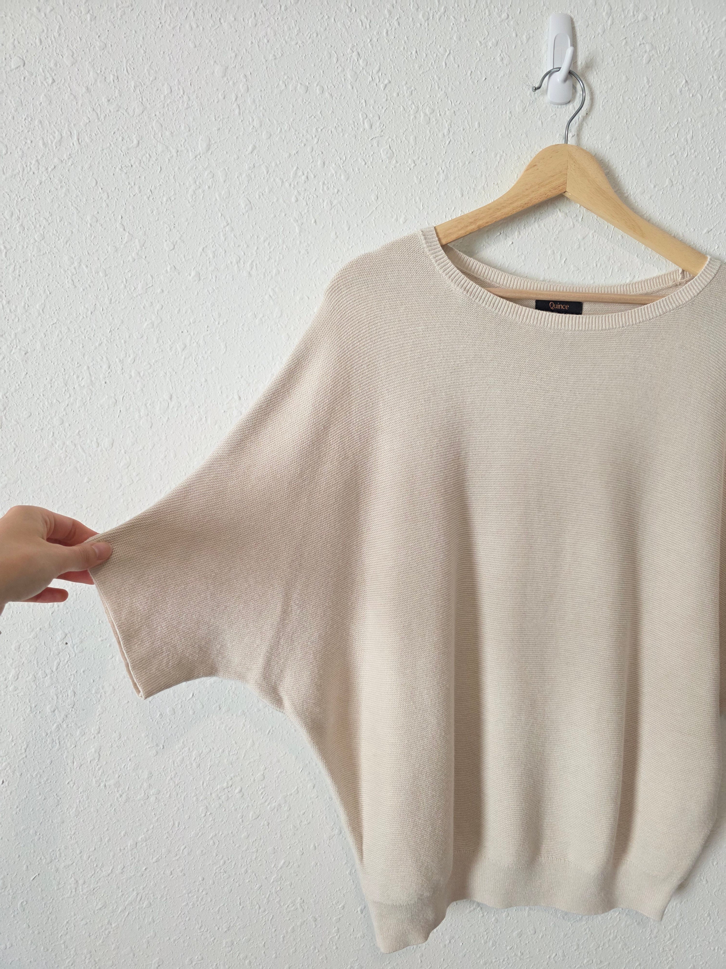 Quince Cotton Cashmere Dolman Sweater (M)