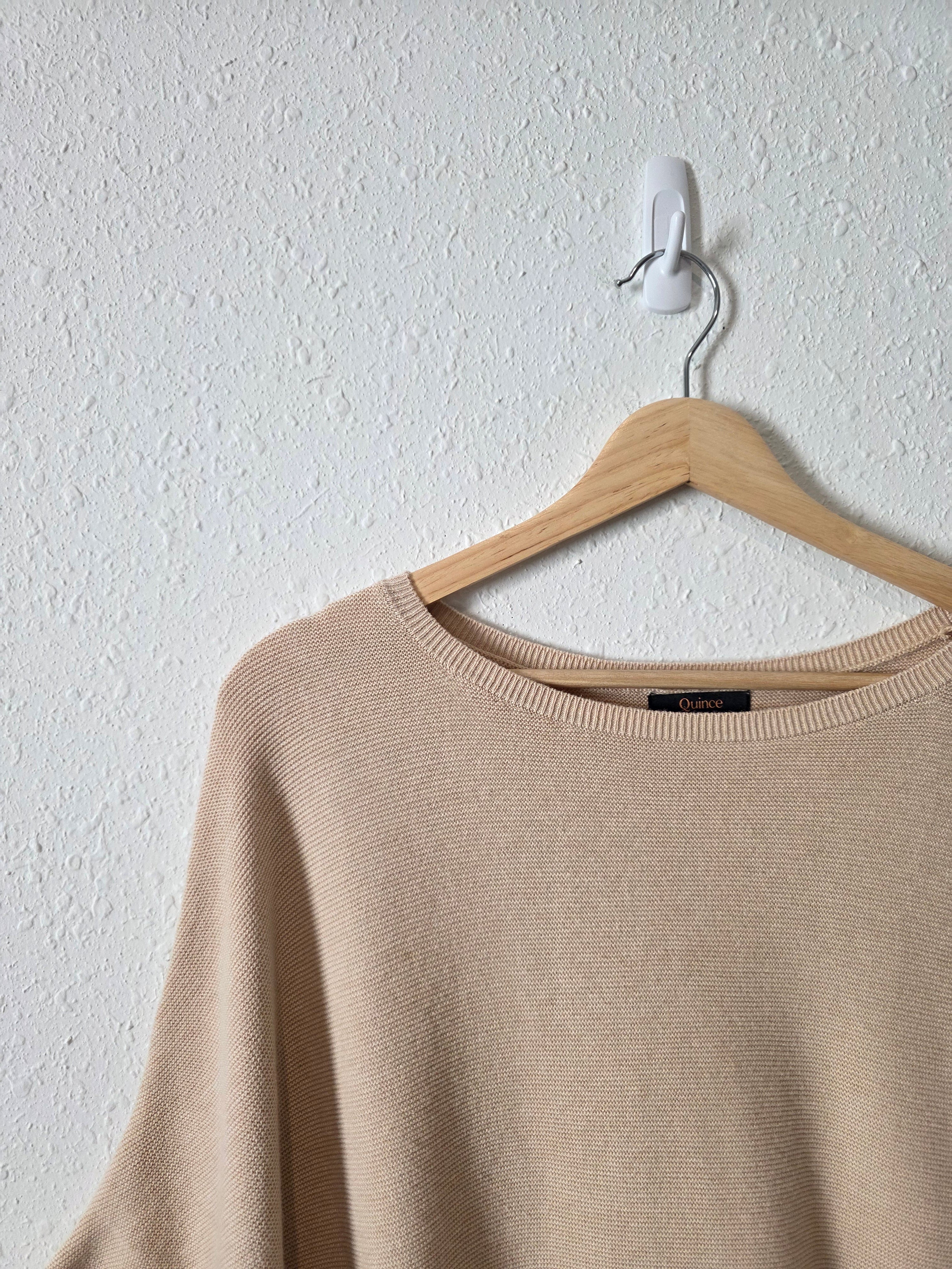 Quince Cotton Cashmere Dolman Sweater (M)