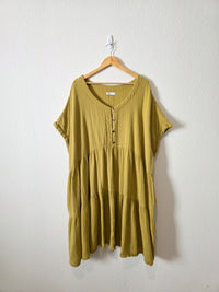 Chartreuse Gauze Midi Dress (4X)