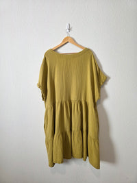 Chartreuse Gauze Midi Dress (4X)
