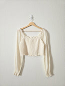 Aerie Smocked Puff Sleeve Top (L)