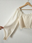 Aerie Smocked Puff Sleeve Top (L)