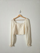 Aerie Smocked Puff Sleeve Top (L)
