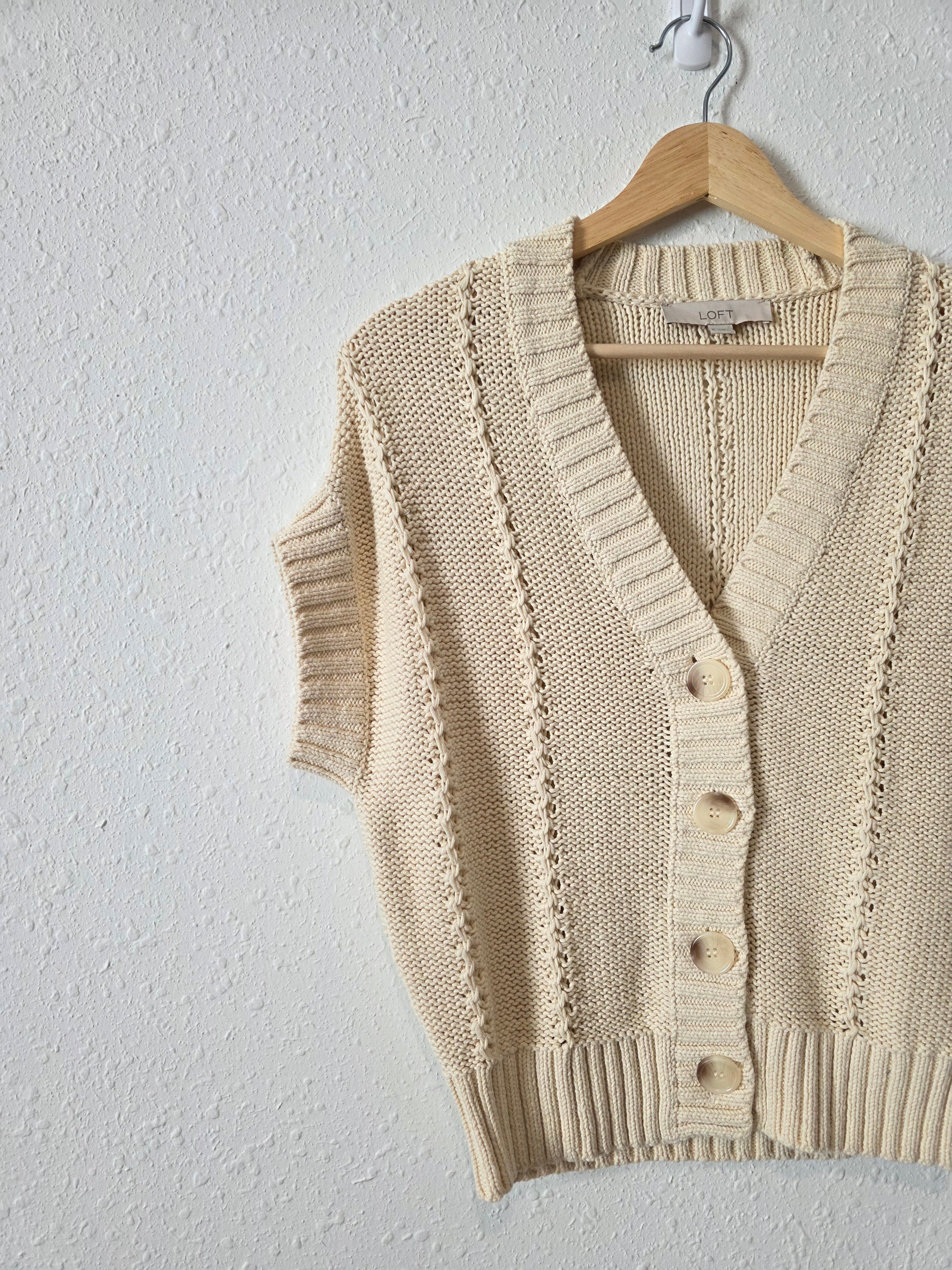 Loft Textured Cotton Cardigan (S)