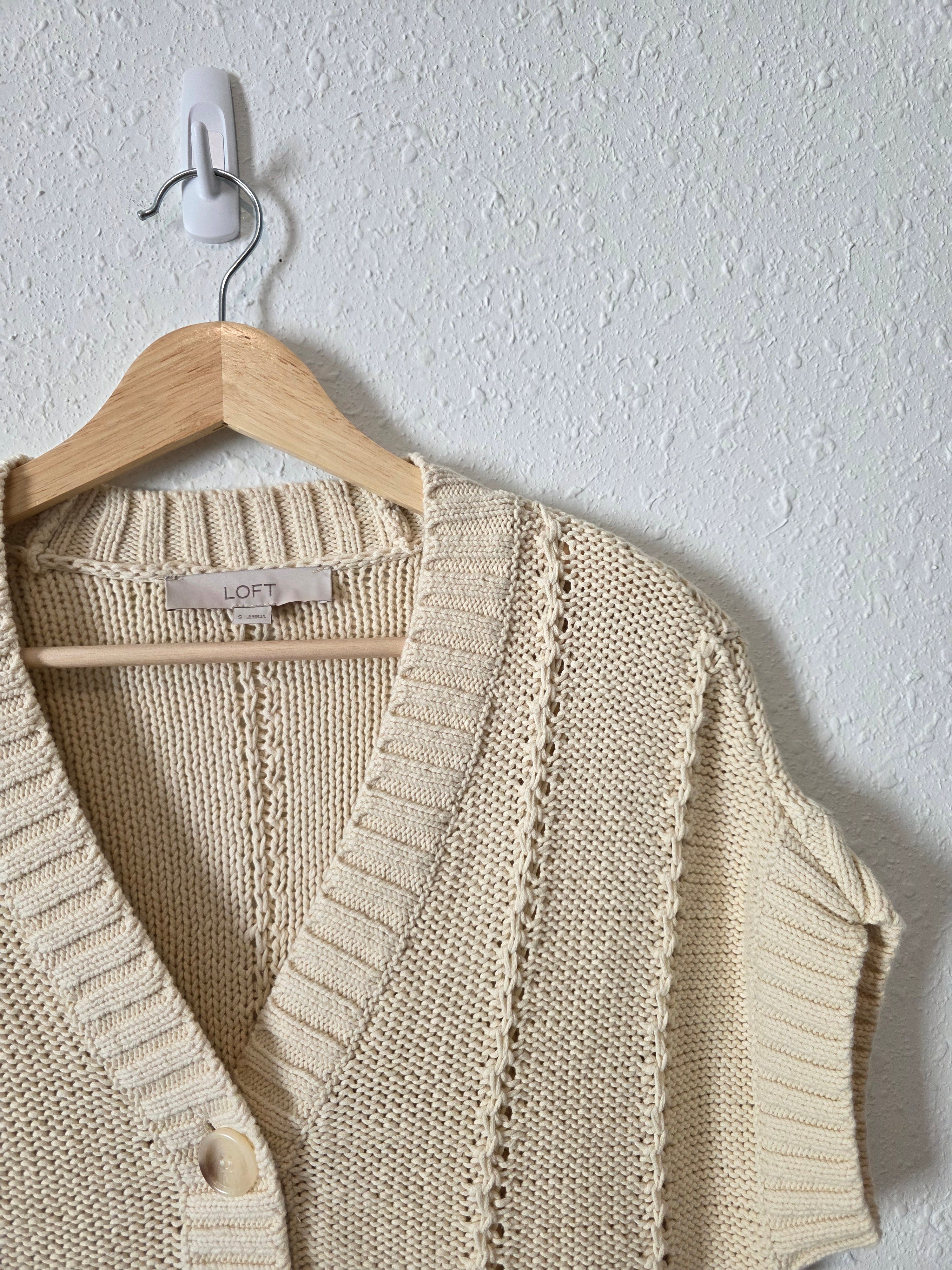 Loft Textured Cotton Cardigan (S)