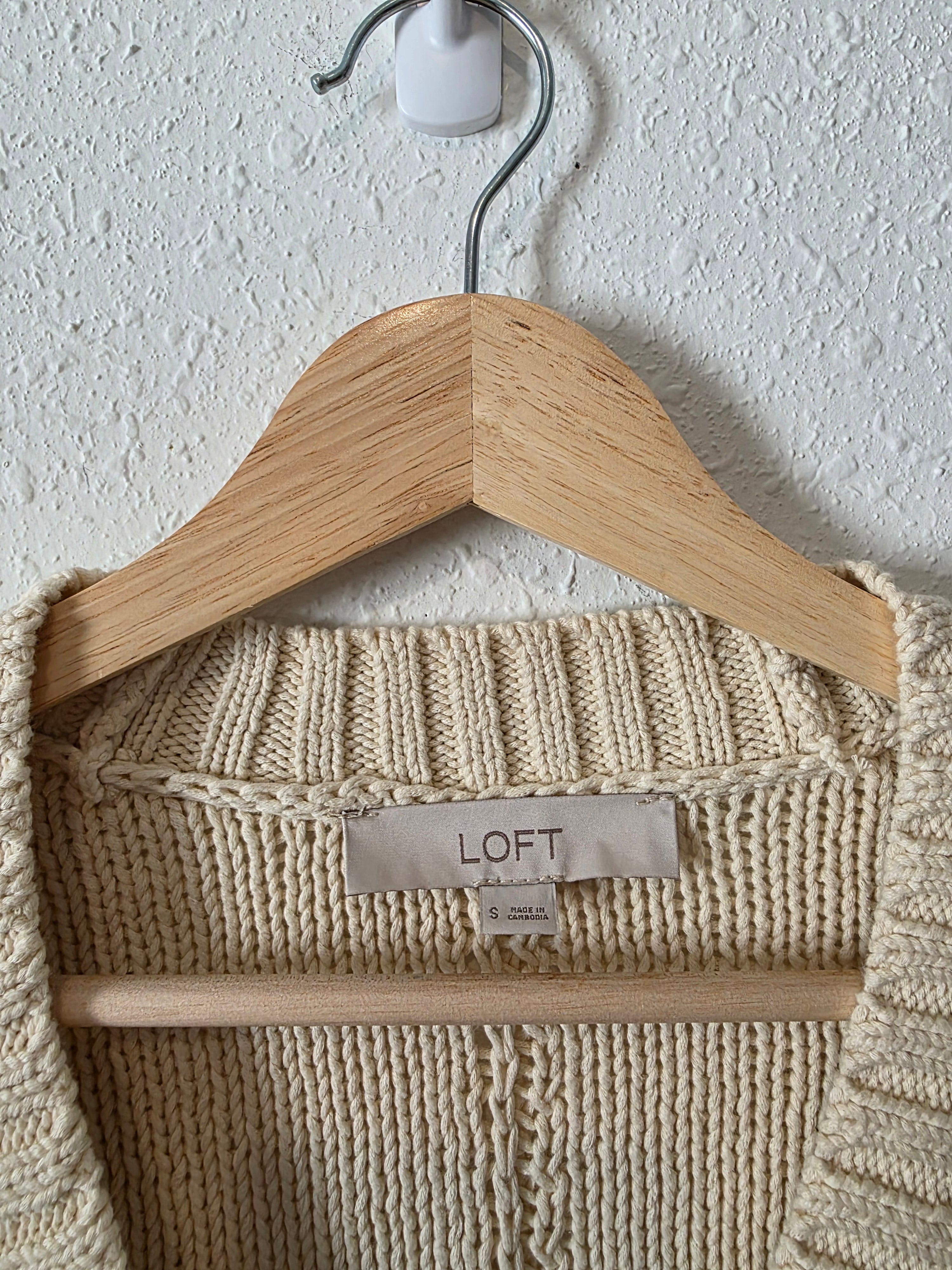 Loft Textured Cotton Cardigan (S)