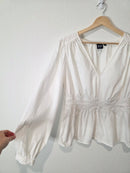 Gap Puff Sleeve Cotton Top (L)