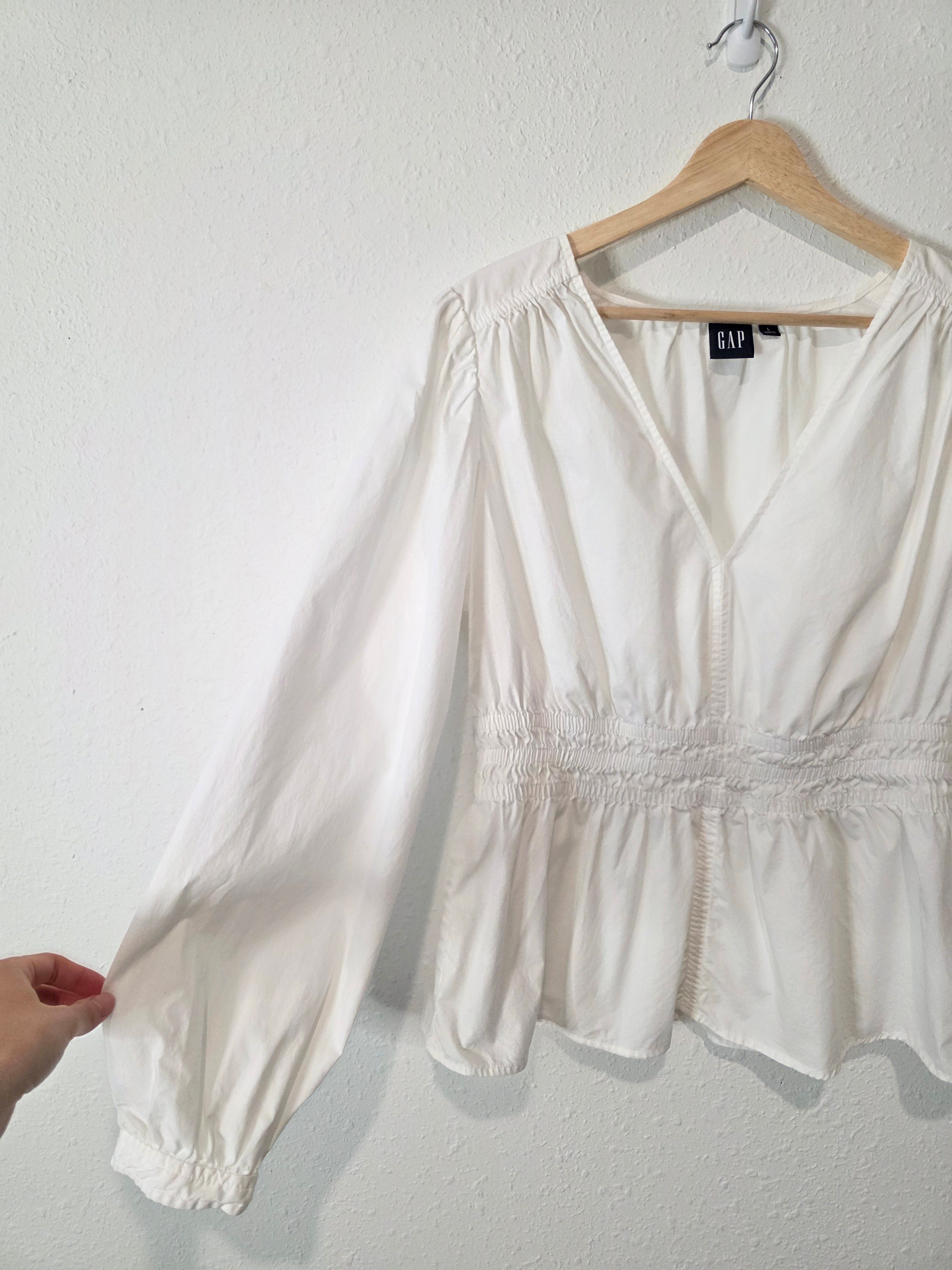 Gap Puff Sleeve Cotton Top (L)