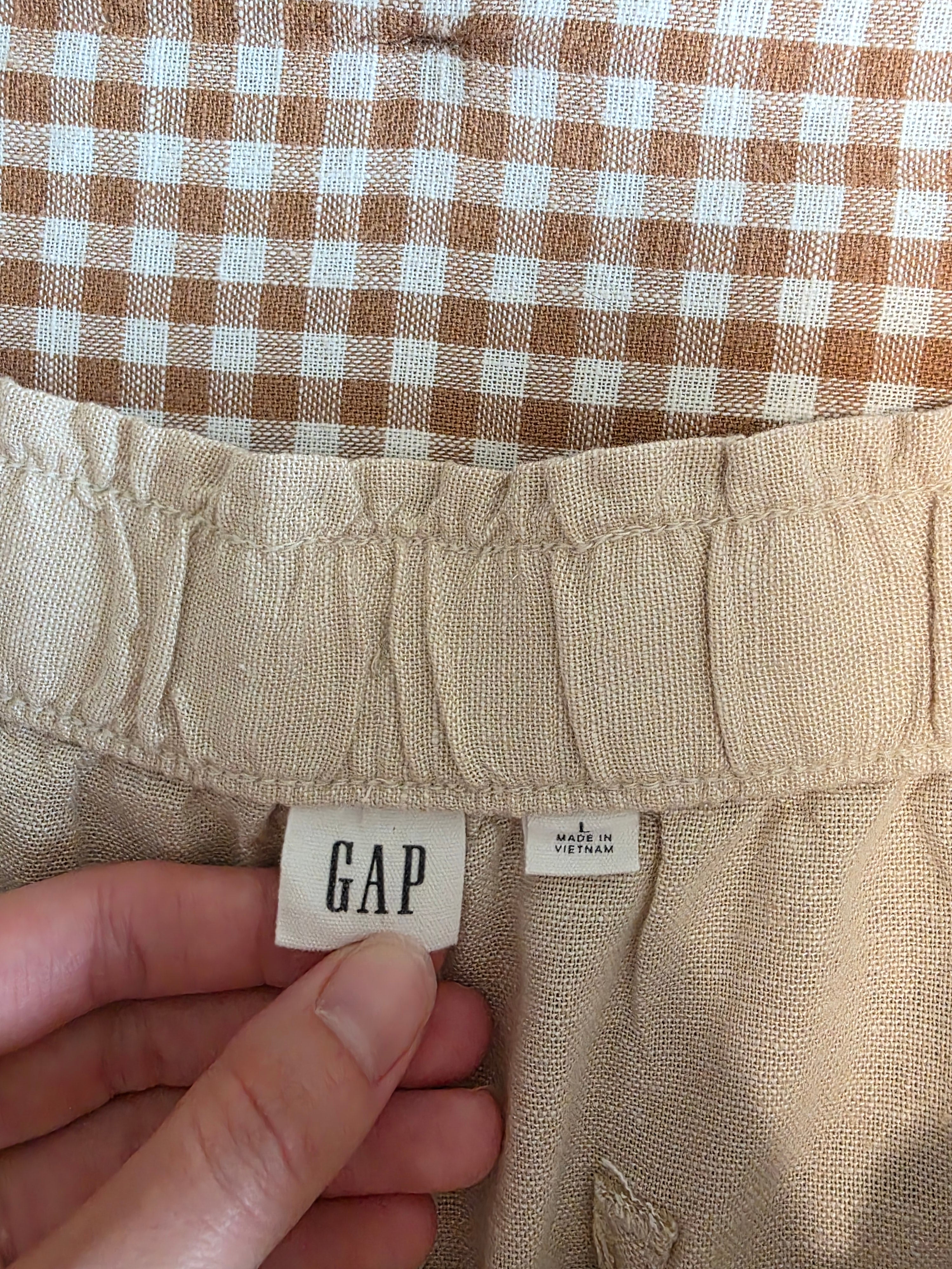 Gap Linen Blend Pull On Shorts (L)