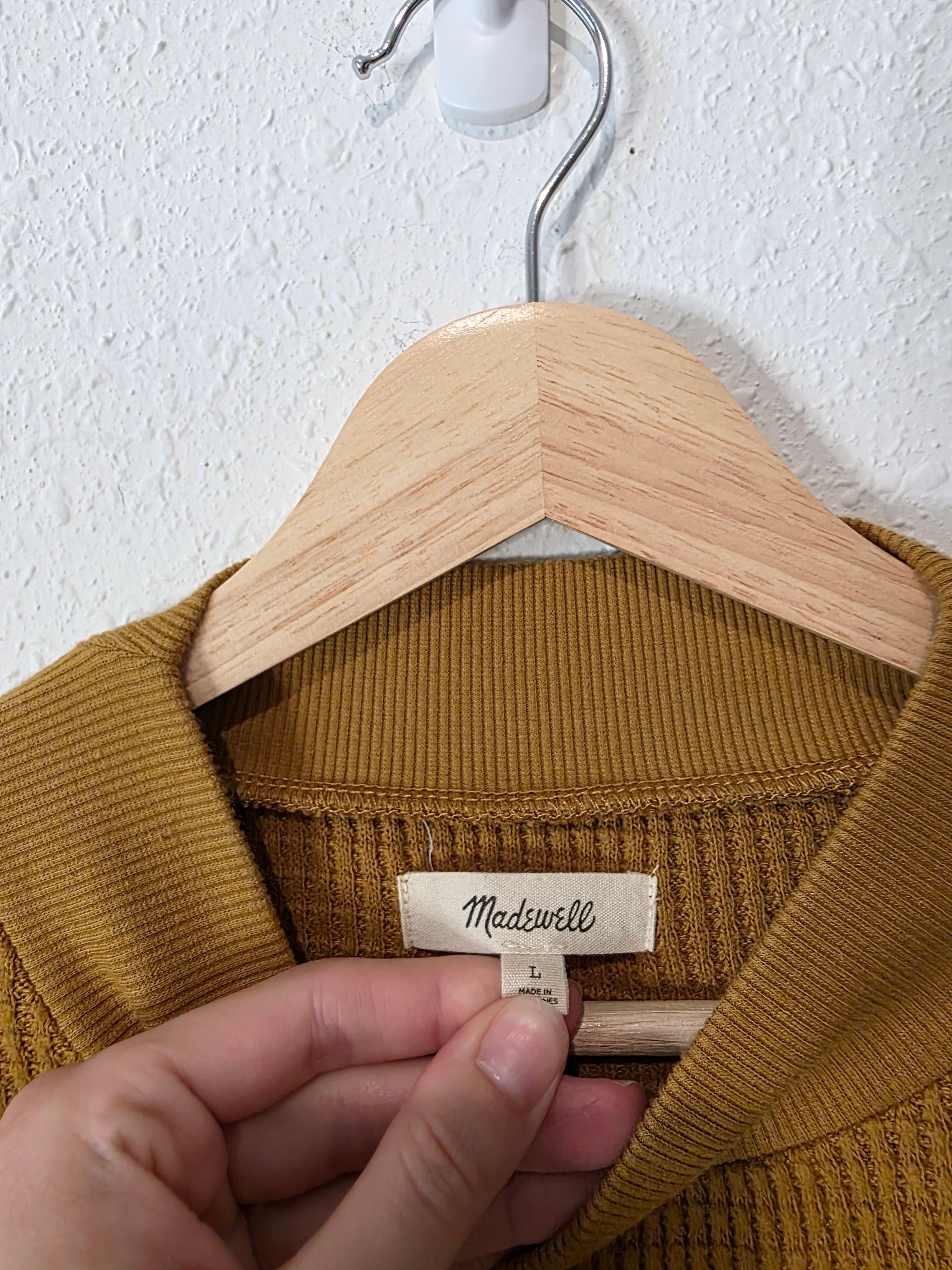 Madewell Mustard Waffle Tee (L)