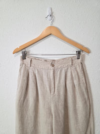 Neutral Wide Leg Linen Pants (M)