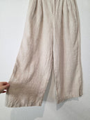 Neutral Wide Leg Linen Pants (M)