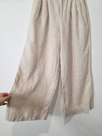 Neutral Wide Leg Linen Pants (M)