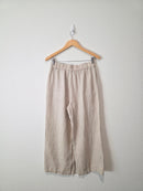 Neutral Wide Leg Linen Pants (M)