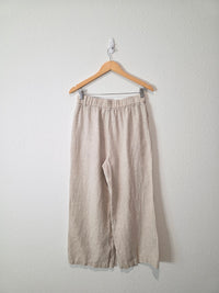 Neutral Wide Leg Linen Pants (M)