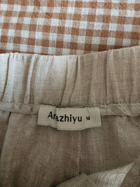 Neutral Wide Leg Linen Pants (M)