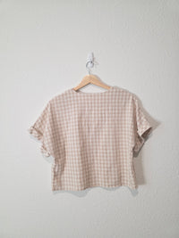 Mod Ref Cotton Linen Gingham Top (M)