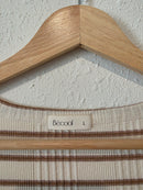 Brown Striped Ribbed Tee (L)