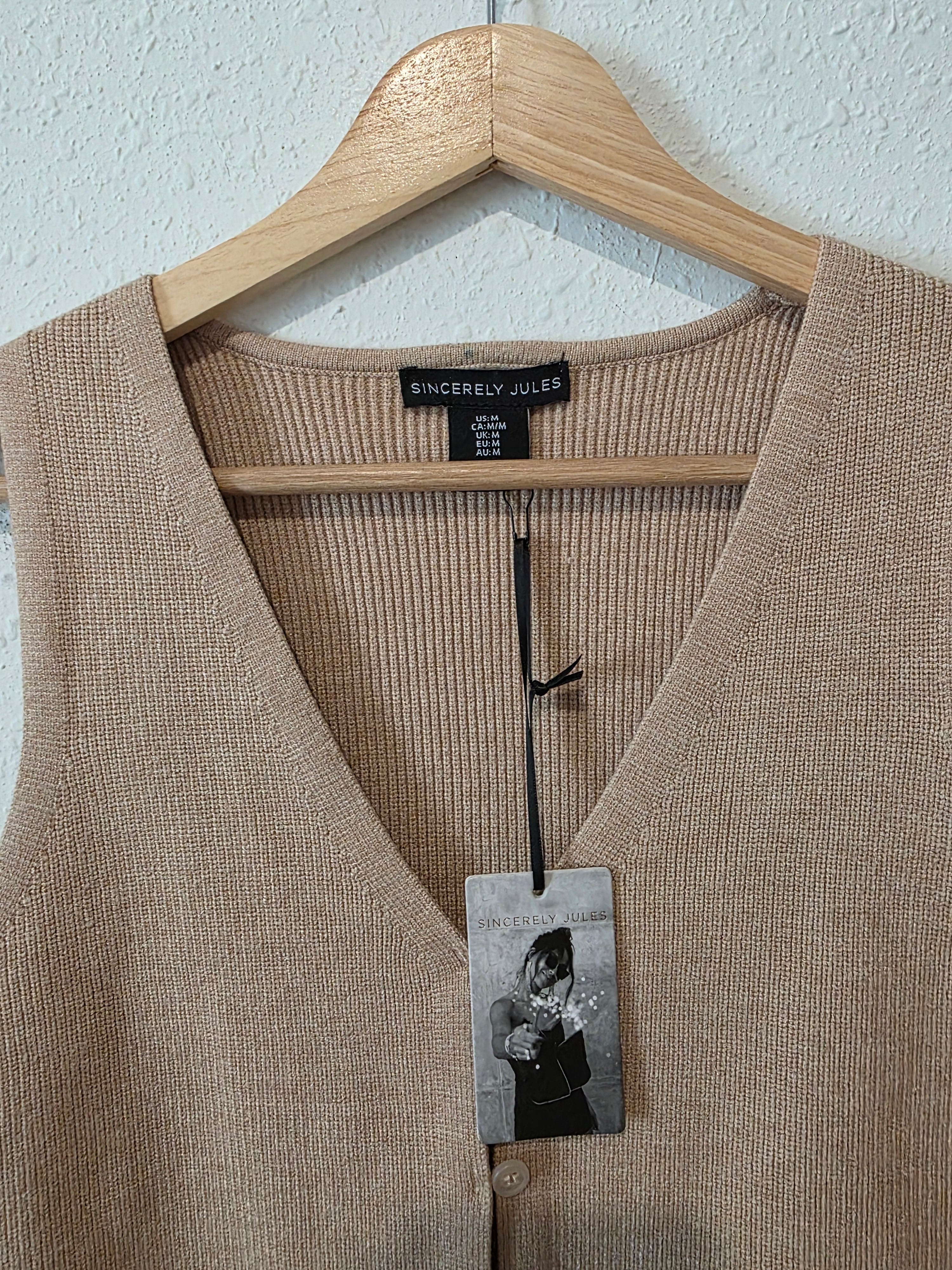 NEW Neutral Knit Button Up Vest (M)