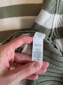 Aerie Green Striped Cotton Sweater (L)