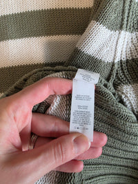Aerie Green Striped Cotton Sweater (L)