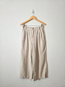 Neutral Wide Leg Linen Pants (M)