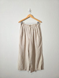 Neutral Wide Leg Linen Pants (M)