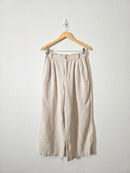 Neutral Wide Leg Linen Pants (M)