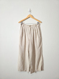 Neutral Wide Leg Linen Pants (M)