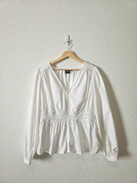 Gap Puff Sleeve Cotton Top (L)