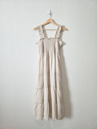 Quince Smocked Linen Midi Dress (XL)