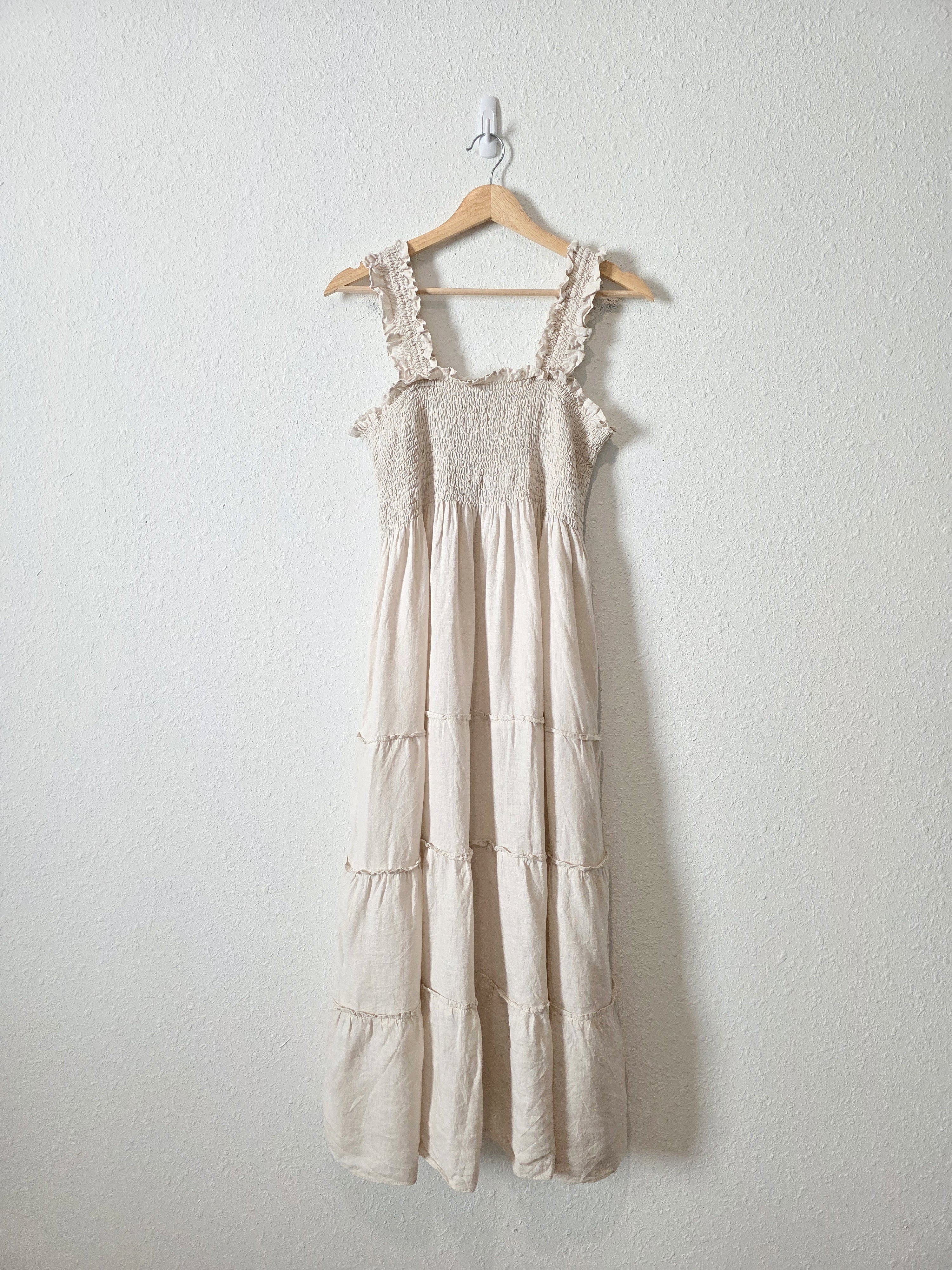 Quince Smocked Linen Midi Dress (XL)