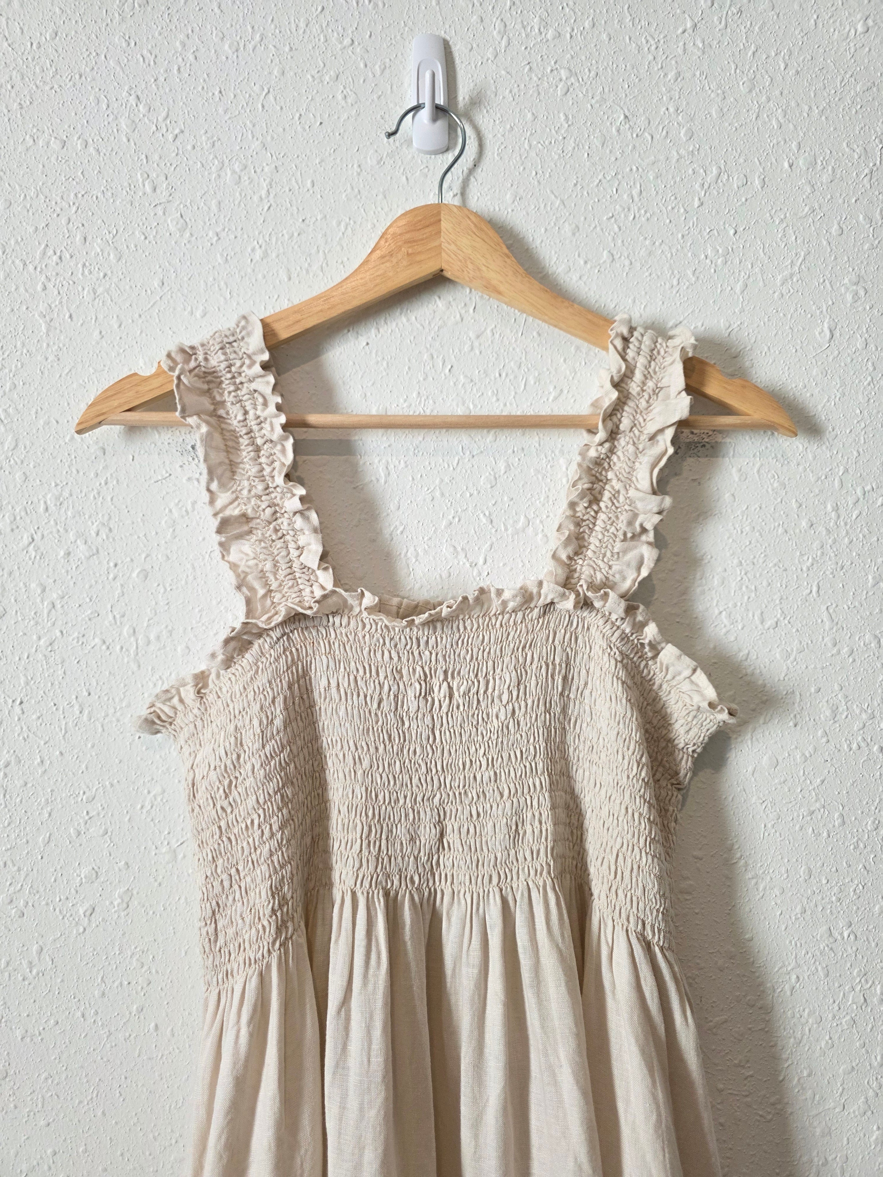 Quince Smocked Linen Midi Dress (XL)