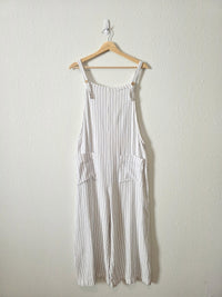Striped Wide Leg Overalls (L)