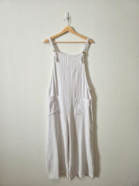Striped Wide Leg Overalls (L)