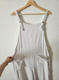Striped Wide Leg Overalls (L)