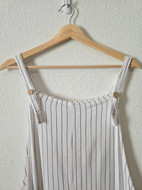 Striped Wide Leg Overalls (L)