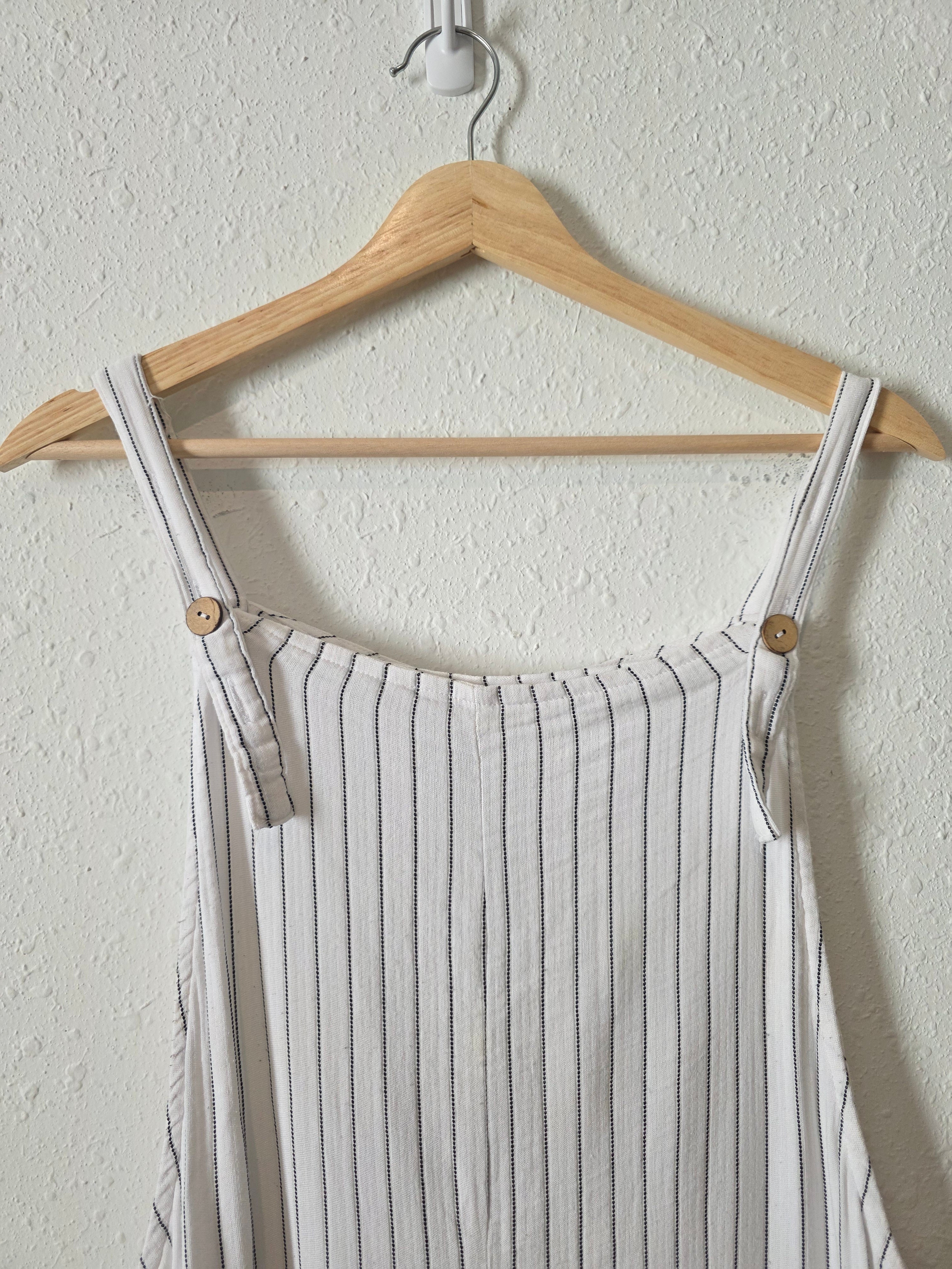 Striped Wide Leg Overalls (L)