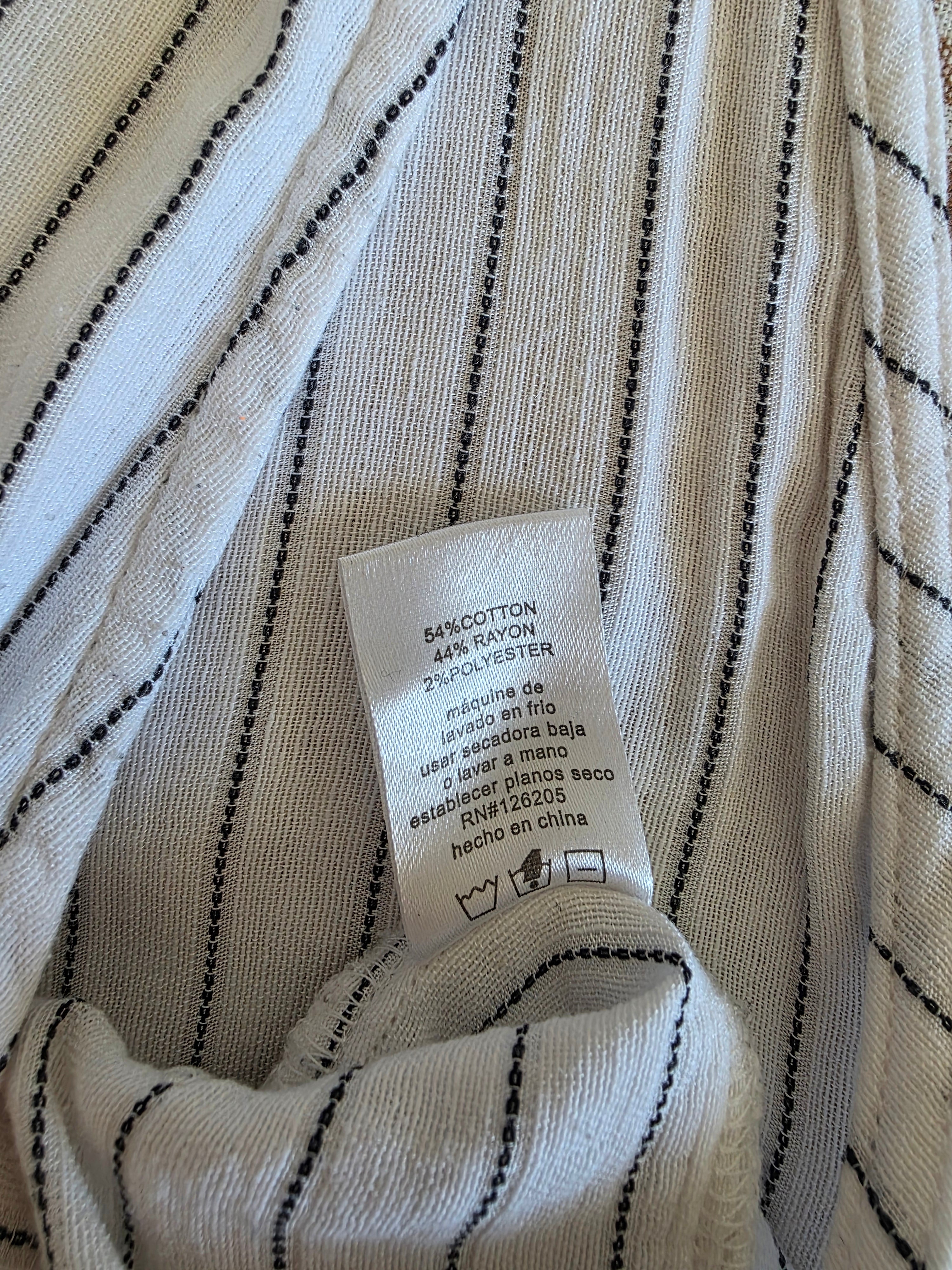 Striped Wide Leg Overalls (L)