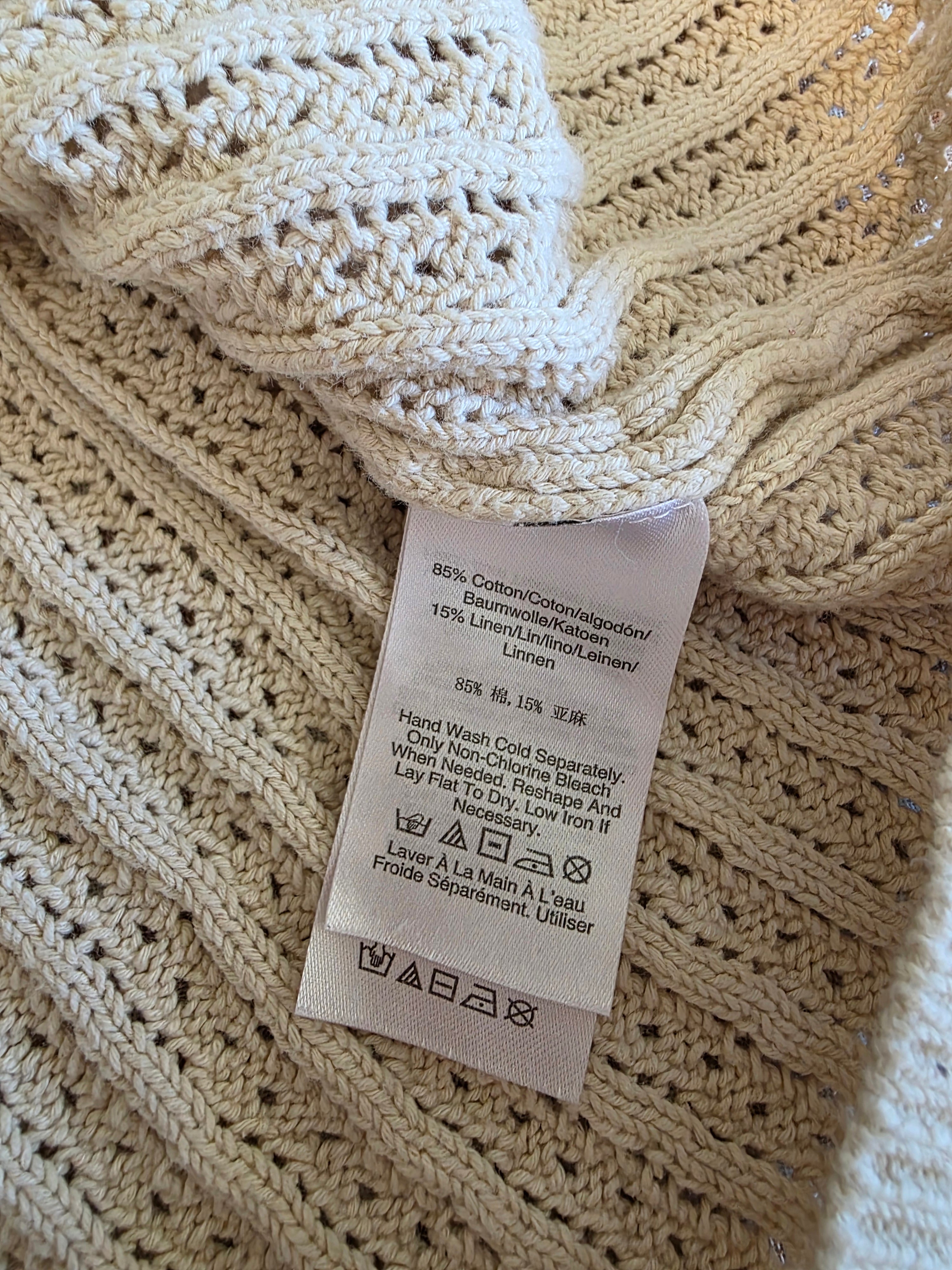 Cotton Linen Collared Knit Tank (XL)
