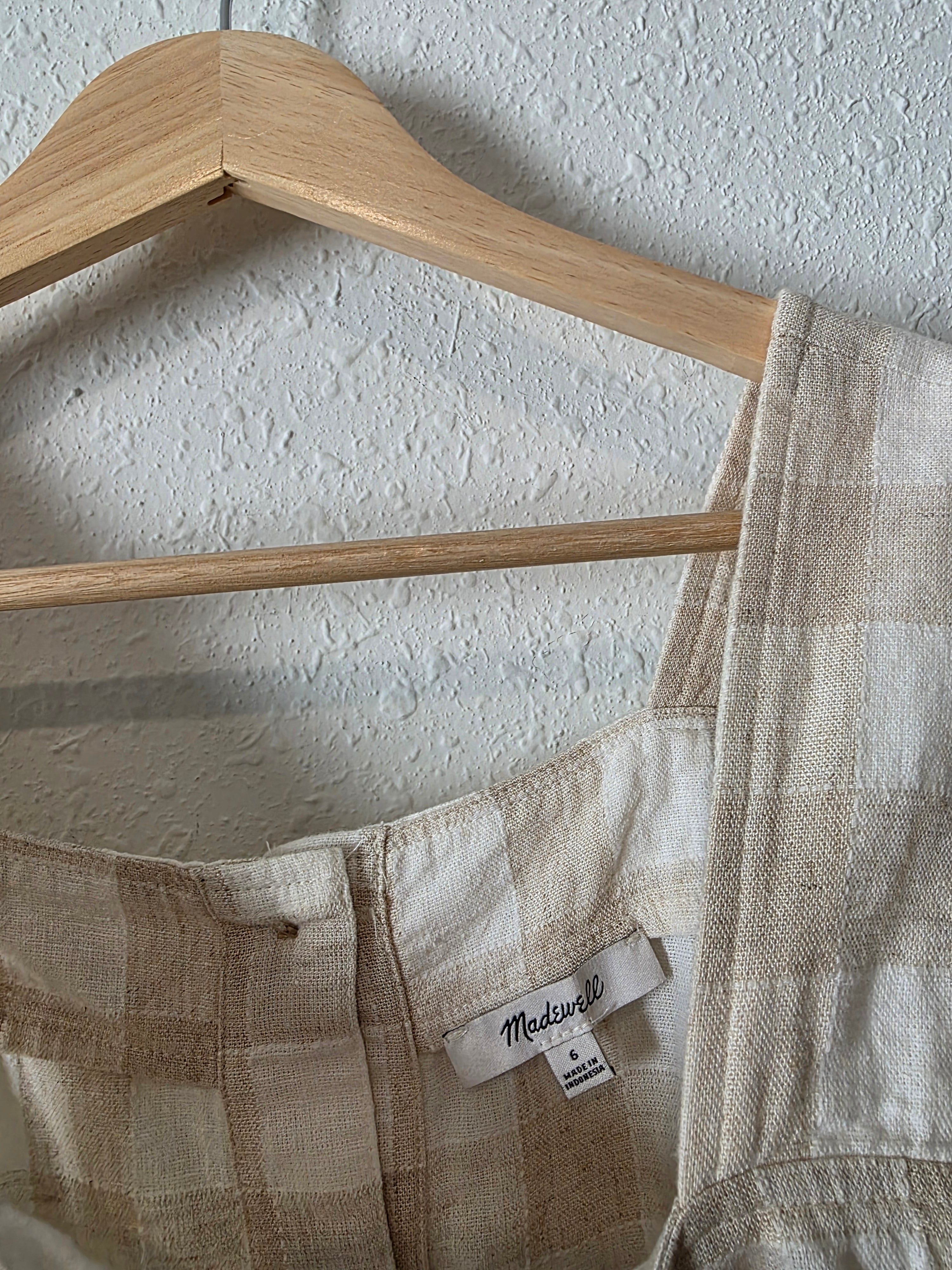 Madewell Gingham Linen Blend Tank (6)