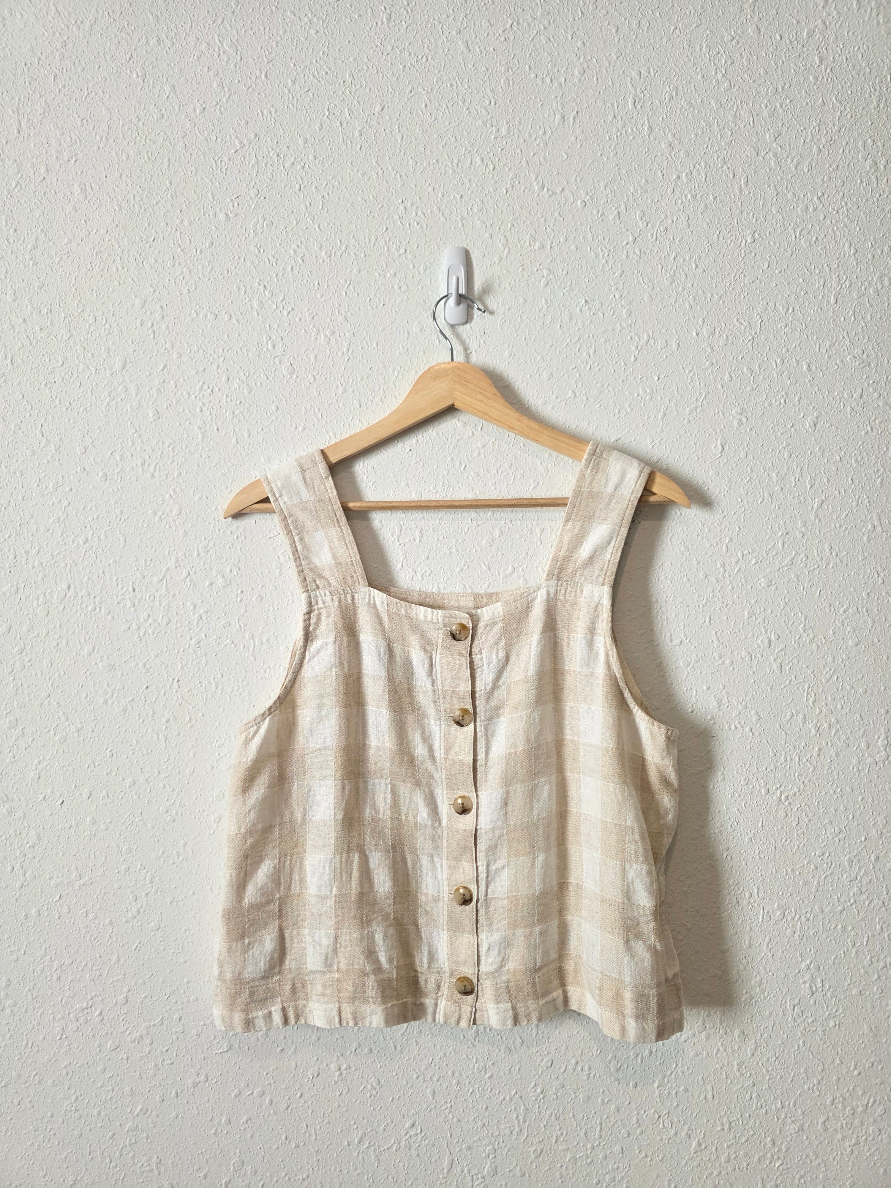 Madewell Gingham Linen Blend Tank (6)