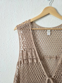 Crochet Knit Tie Front Top (22/34W)
