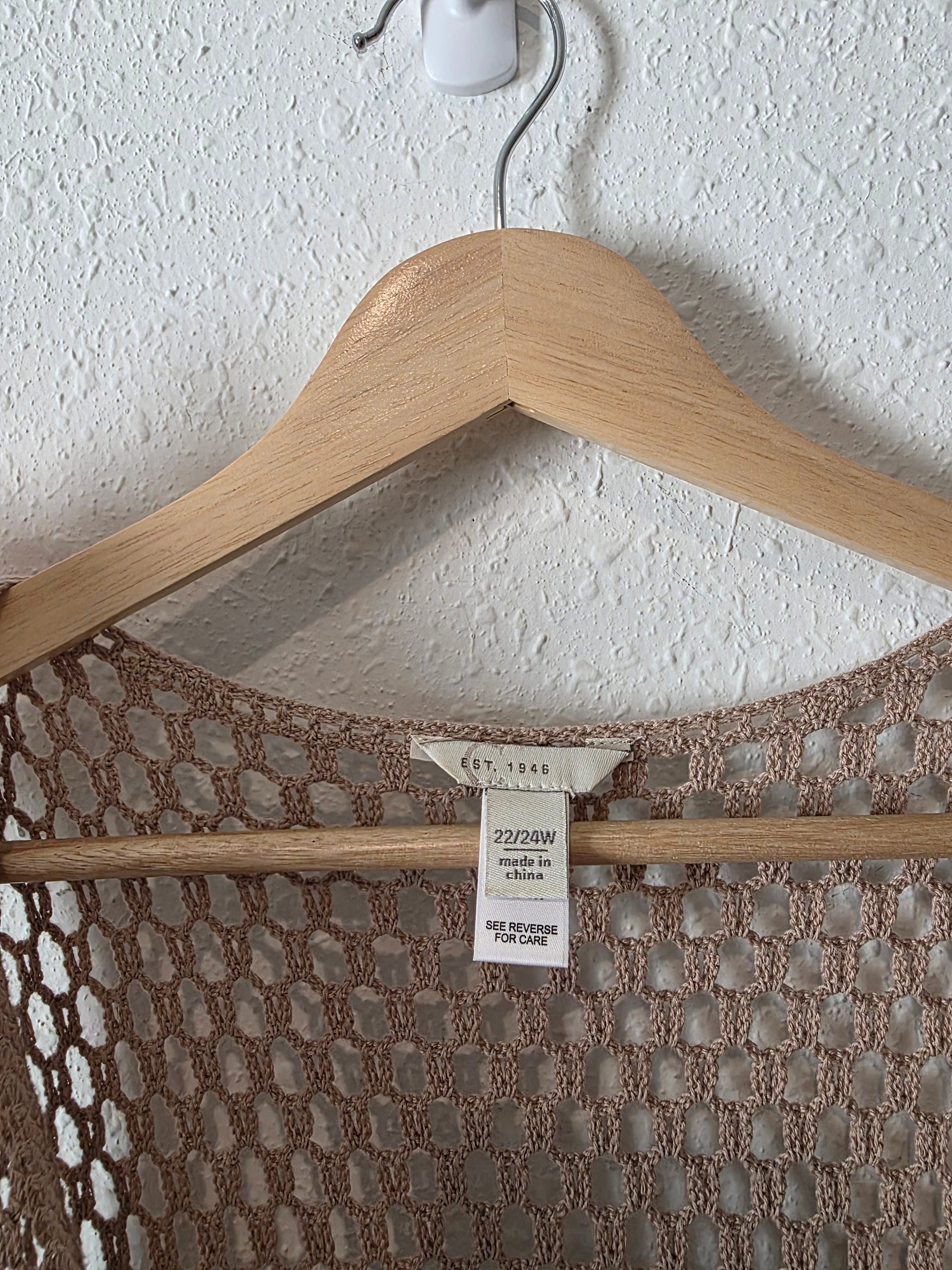Crochet Knit Tie Front Top (22/34W)