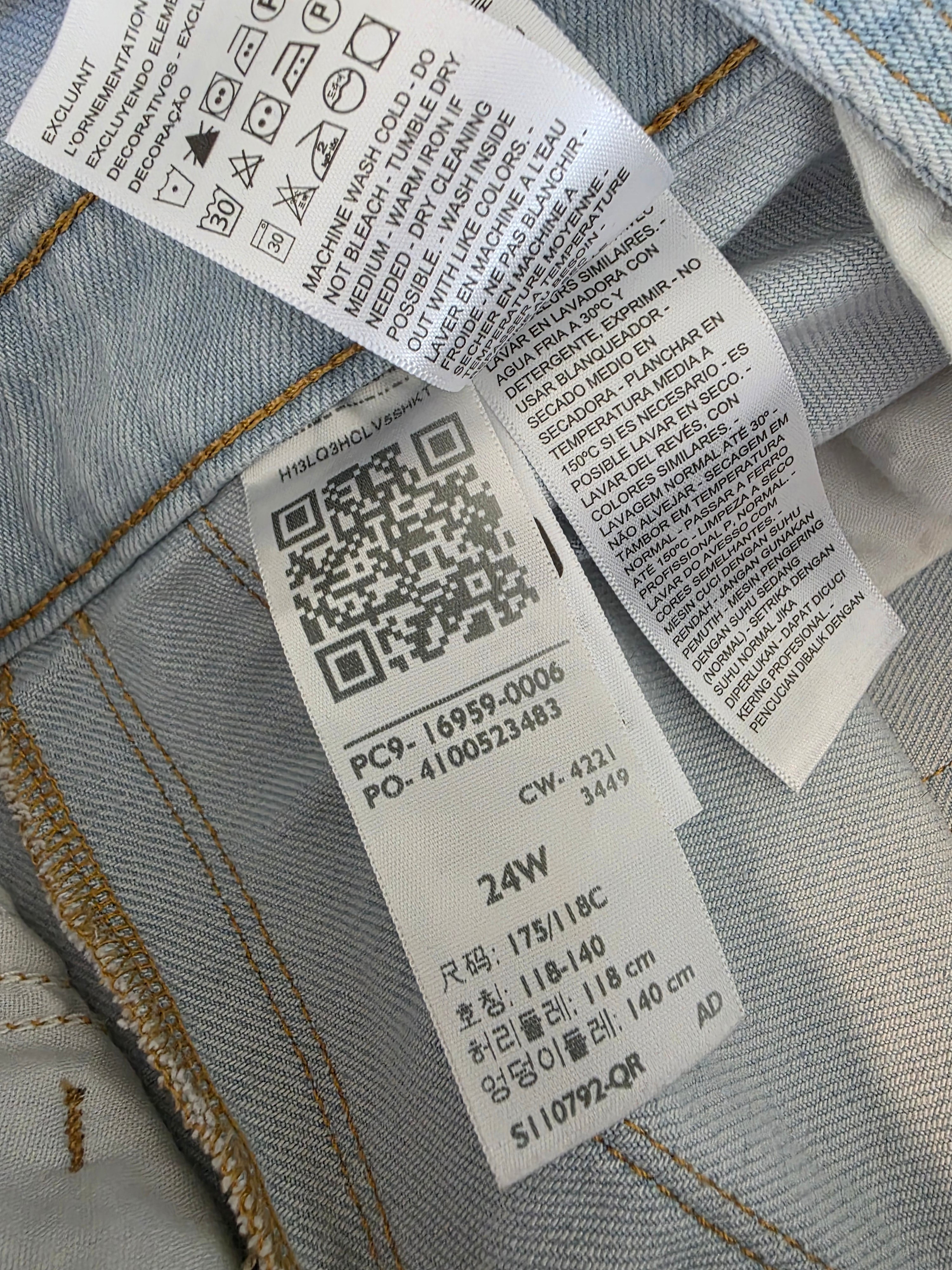 Levi's Light Wash Denim Overalls (24W)