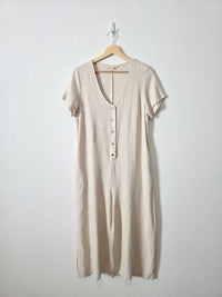 Grade & Gather Wide Leg Linen Jumpsuit (M)